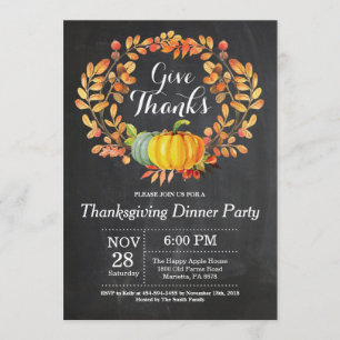 Erntedank Dinner Party Herbst Herbst Chalkboard Einladung