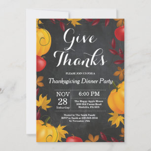 Erntedank Dinner Party Herbst Herbstkhalkboard Einladung