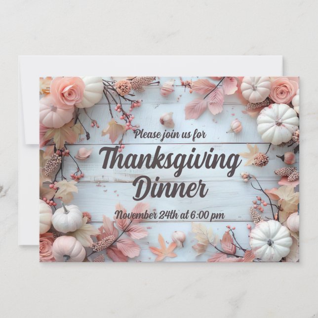 Erntedank Dinner Pumpkin Einladung (Vorderseite)