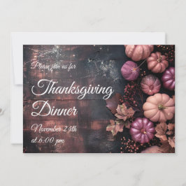 Erntedank Dinner Pumpkin Einladung Rustikal