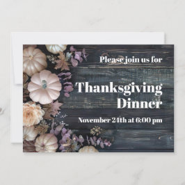 Erntedank Dinner Pumpkin Einladung Rustikal