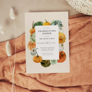 Erntedank Dinner Pumpkin Frame Einladung