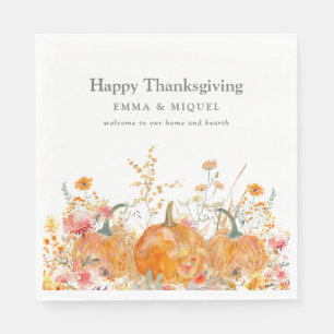 Erntedank Dinner Pumpkin Wildblume Moderne Serviette