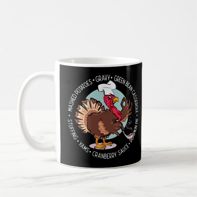 ERNTEDANK DINNER SERVIERT lustigen Erntedank Kaffeetasse (Links)
