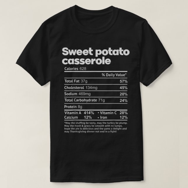 Erntedank Dinner Sweet Potato Casserole Nutriti T-Shirt (Design vorne)