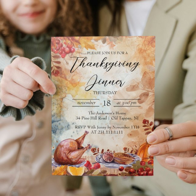 Erntedank Dinner Table and Fall Movies Einladung (Von Creator hochgeladen)