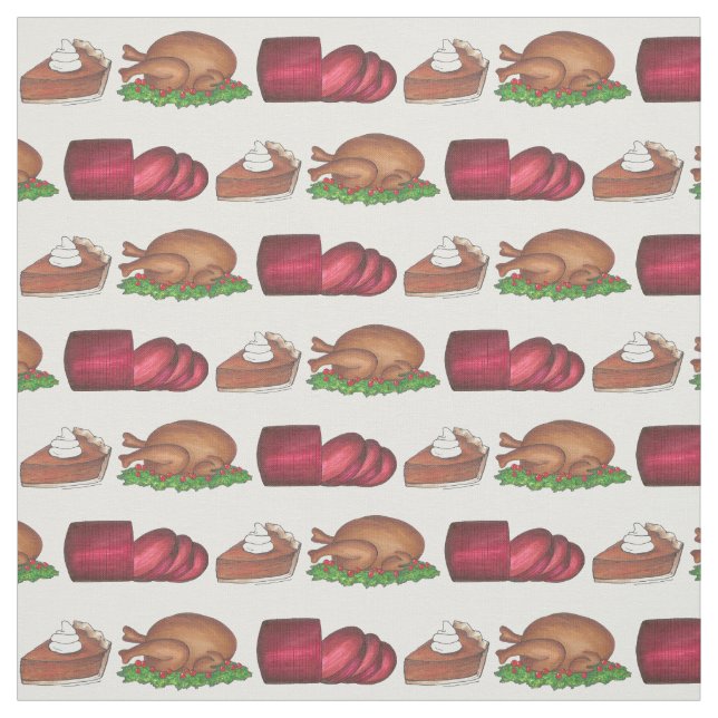 Erntedank Dinner Türkei Cranberry Pumpkin Pie Stoff (Muster)