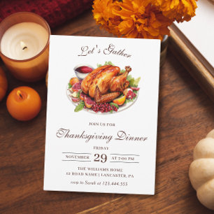 Erntedank Dinner Türkei Fall Moderner Chic Einladung