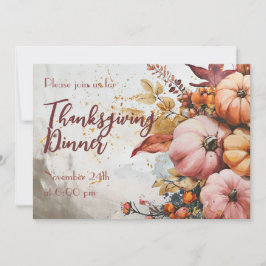 Erntedank Dinner Wasserfarbe Pumpkin Einladung
