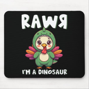 Erntedank-Dinosaurier-Truthahn Rawr Ich Bin Ein Di Mousepad