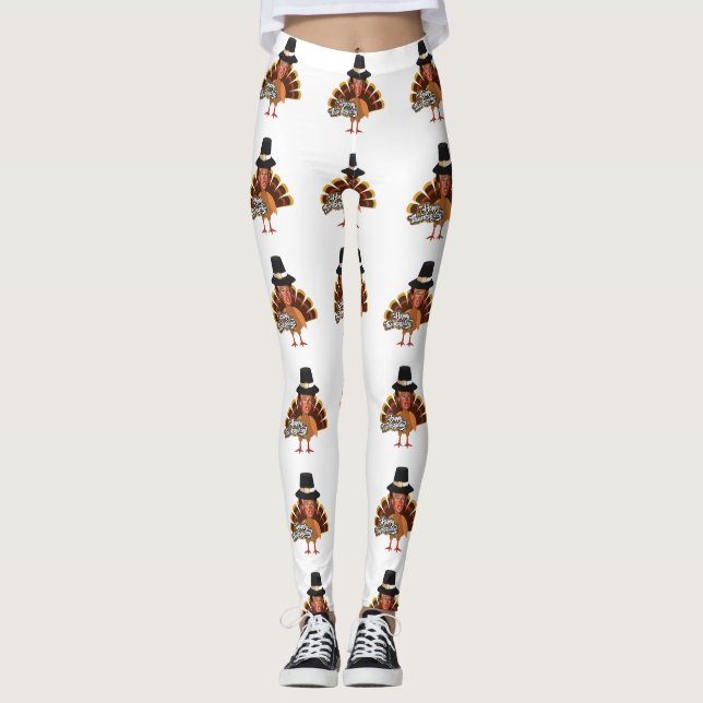 Erntedank Donald Trump Truthahn Leggings (Vorderseite)