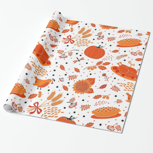 Erntedank Dunner Muster Holiday Packpapier (Ungerollt)