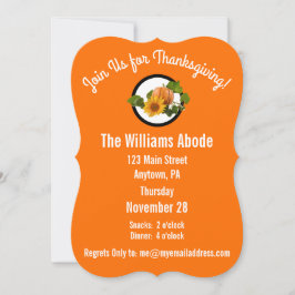 Erntedank Einladung Orange Polka Dots