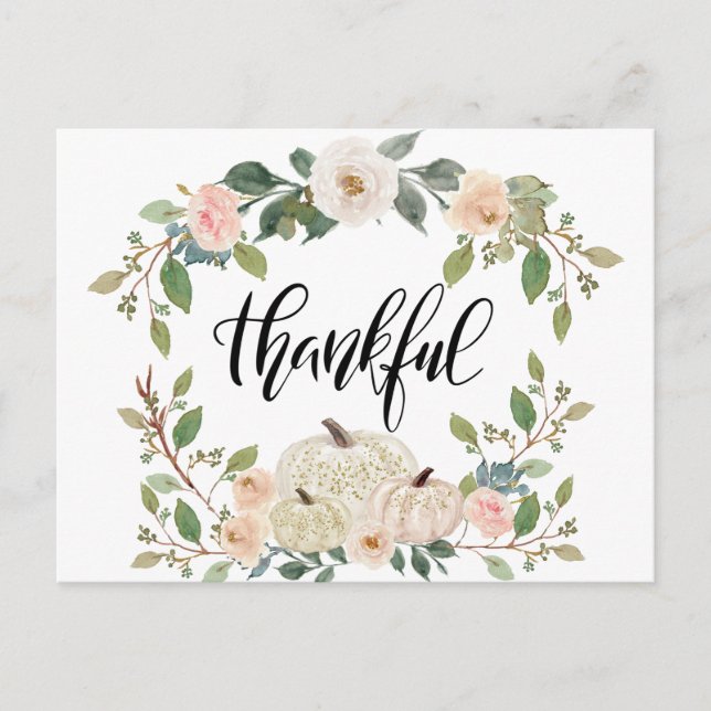 Erntedank Elegante Pastel floral Inspiration Postkarte (Vorderseite)