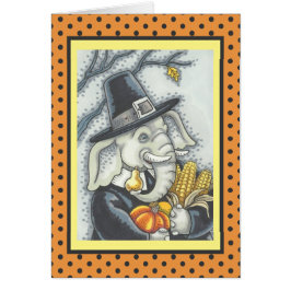 ERNTEDANK ELEPHANT, PILGRIM GREETCARD Verse