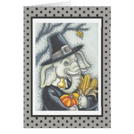 ERNTEDANK ELEPHANT, PILGRIM GREETCARD Verse