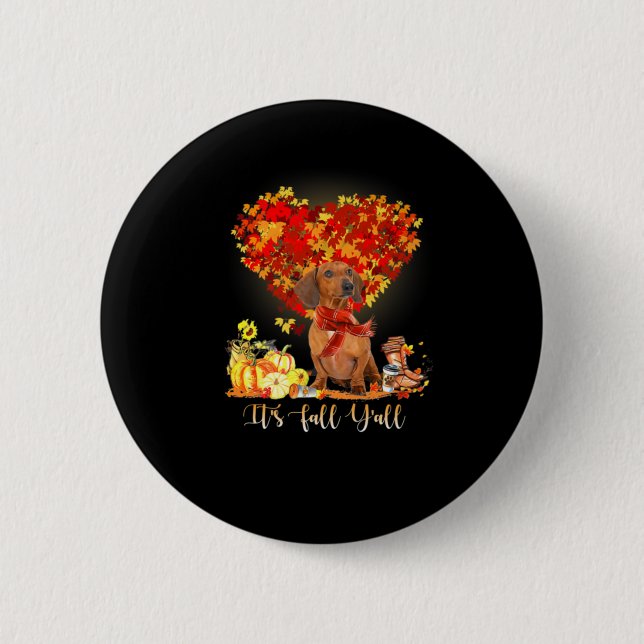 Erntedank Es ist Herbst Y's Dackel Button (Vorderseite)