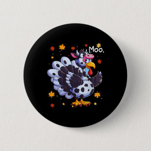 Erntedank Fake Türkei Mow Kopf Funny Fall Button