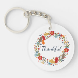 Erntedank Fall Dankenswerter Kämpfer Roter Zuhause Schlüsselanhänger