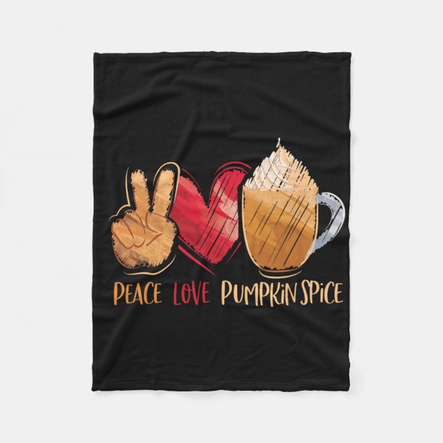 Erntedank Fall Frauen Frieden Liebe Pumpkin Gewürz Fleecedecke (Vorderseite)