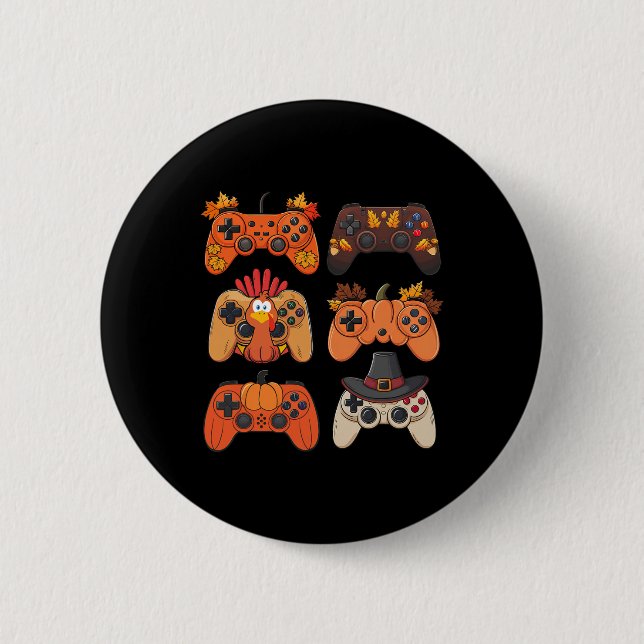 Erntedank Fall Gaming Controller Türkei Funny Button (Vorderseite)