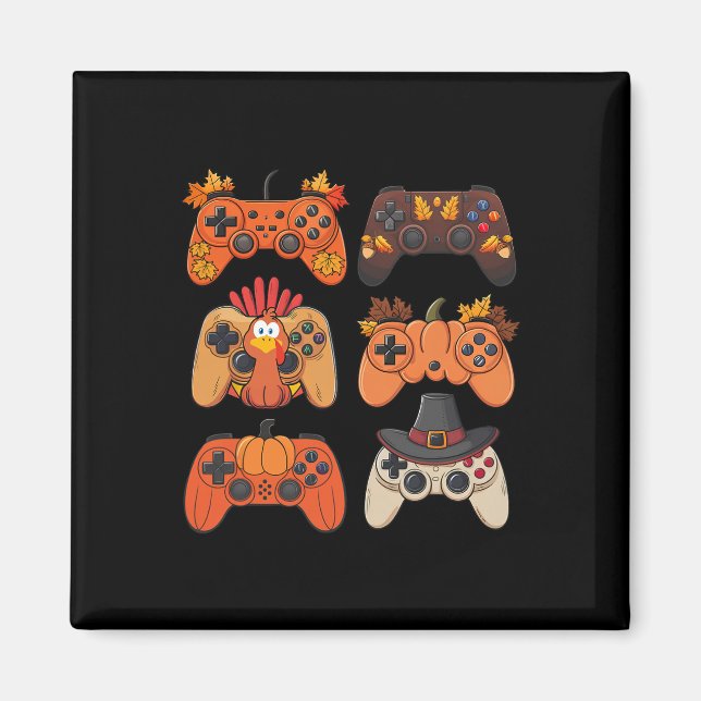 Erntedank Fall Gaming Controller Türkei Funny Magnet (Vorne)