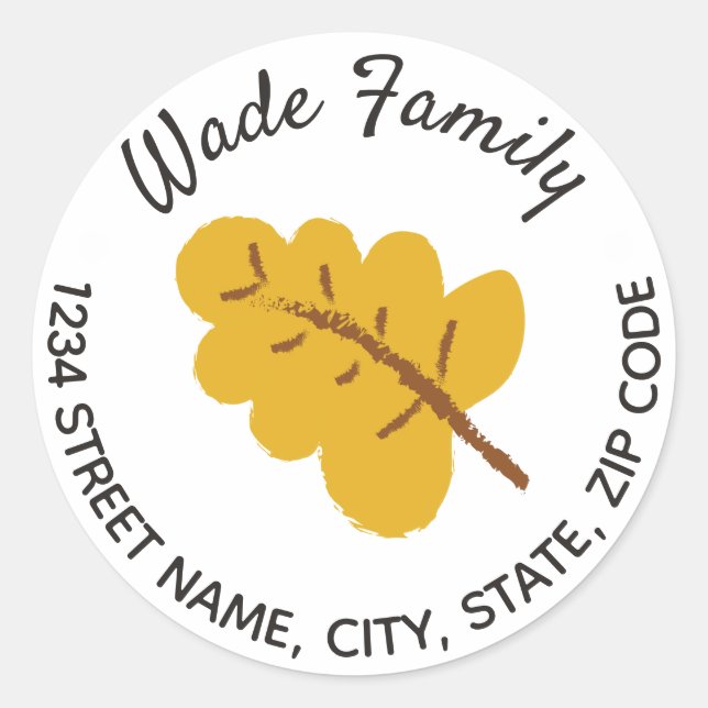 Erntedank Fall Leaf Address Umschlag Aufkleber (Vorderseite)