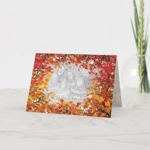 Erntedank Fall Leaf Circle (Foto Rahmen) Feiertagskarte