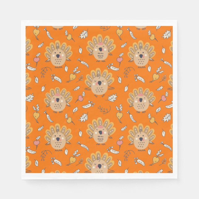 Erntedank Fall Türkei Serviette (Vorderseite)