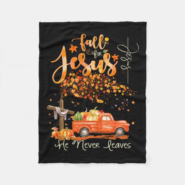 Erntedank Familie Herbst Christliche Hallowee Fleecedecke (Vorderseite)