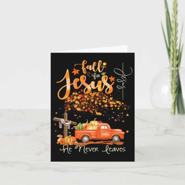 Erntedank Familie Herbst Christliche Hallowee Karte (Vorderseite)
