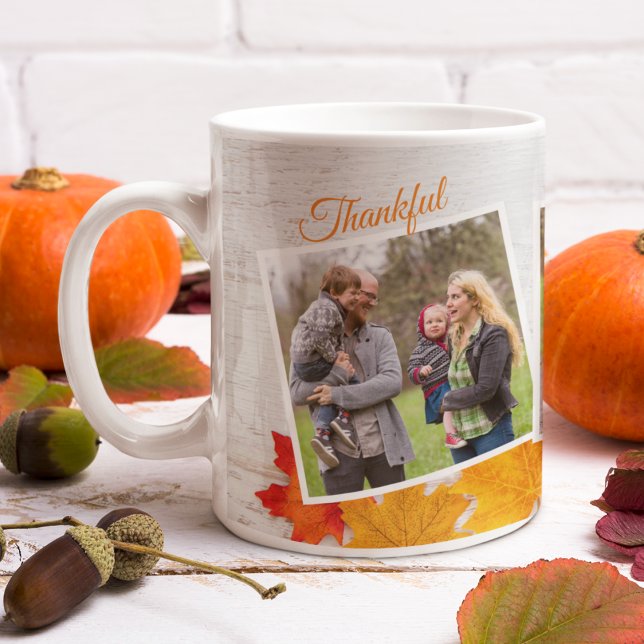 Erntedank Family Foto Elegant Dankbar gesegnet Kaffeetasse (Von Creator hochgeladen)