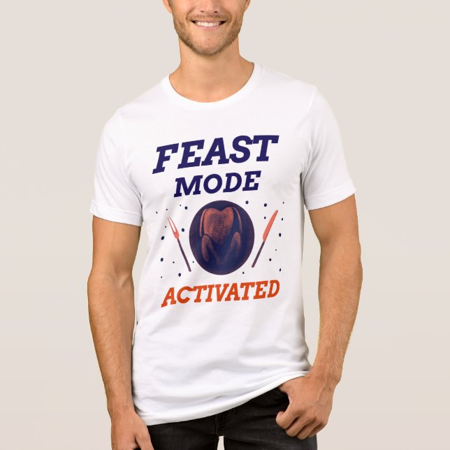 Erntedank-Feast-Modus aktiviert Tri-Blend Shirt (Vorderseite)