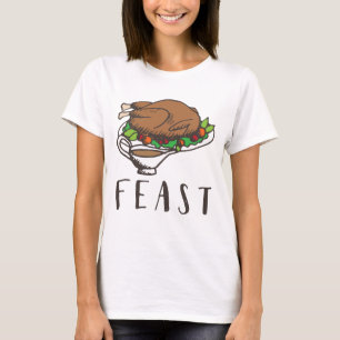 Erntedank Fest mit Truthahn und Gravur T-Shirt
