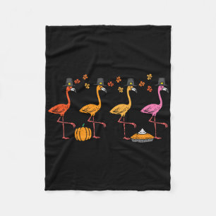 Erntedank Flamingos Funny Herbst Herbstvogel Männe Fleecedecke