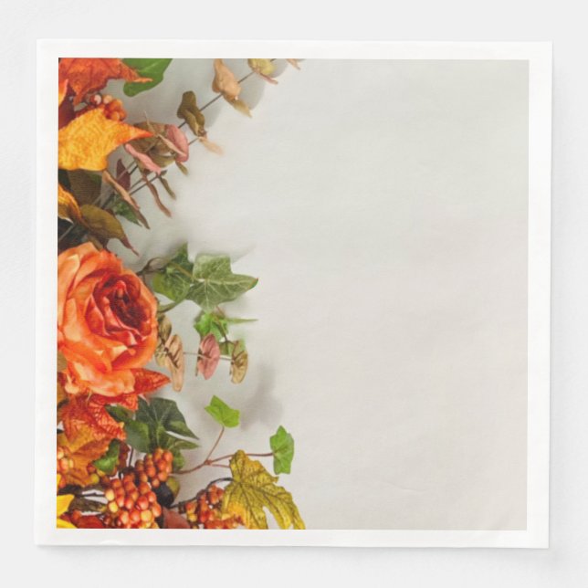 Erntedank Florals Paper Napkin Serviette (Vorderseite)