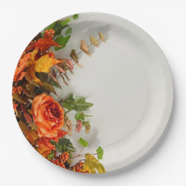 Erntedank Florals Papierplatte Pappteller