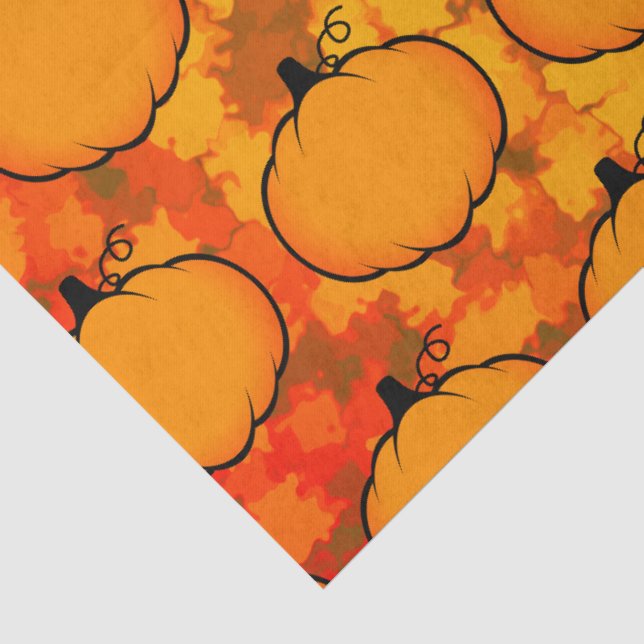 Erntedank Foliage Pumpkin Zeichne benutzerdefinier Seidenpapier (Detail)
