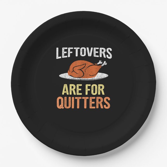 Erntedank Food Funny Leftovers sind für Quittung Pappteller (Vorderseite)