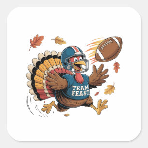 Erntedank Football Turkey Fantasy Football Quadratischer Aufkleber