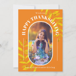 Erntedank Foto Modernes Orange Feiertagskarte