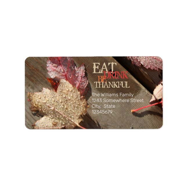Erntedank-Fotografie im Herbst Adressaufkleber (Vorne)