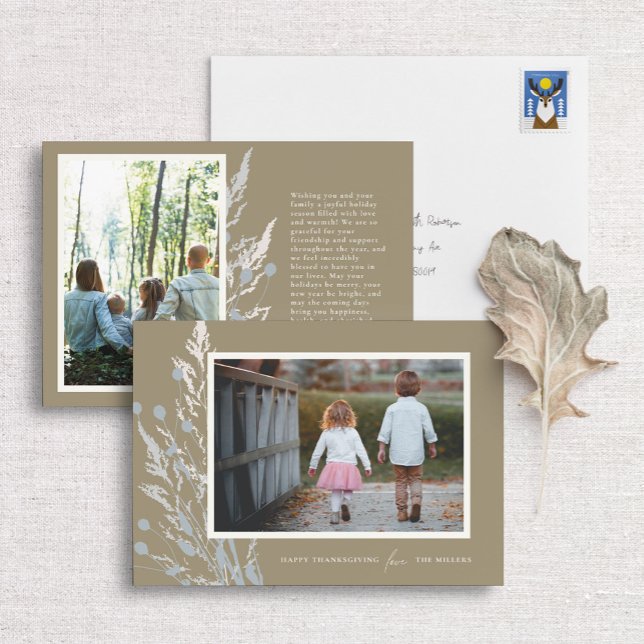 Erntedank-Fotokarte für Rustikale Fall-Gräser Einladung (Von Creator hochgeladen)