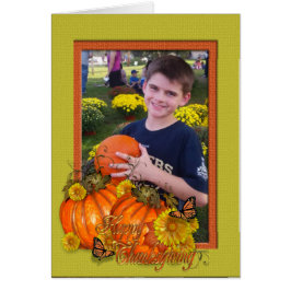 Erntedank-Fotokarte mit Kürbis