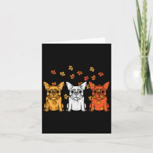 Erntedank French Bulldog Fall Frenchie Dog Men Karte
