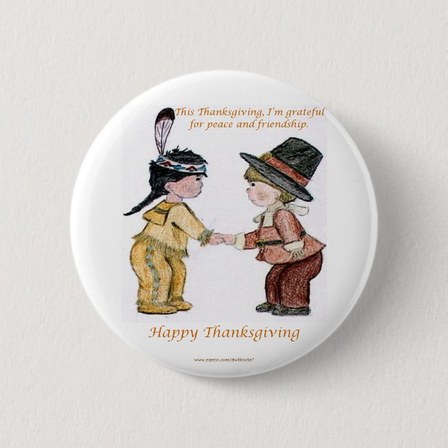 Erntedank-Freundschaft und Frieden Button (Vorderseite)