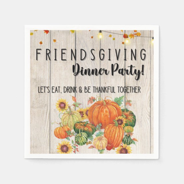 Erntedank Friendsgiving Cocktail Napkins Serviette (Vorderseite)