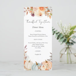 Erntedank Friendsgiving Dinner Menükarte