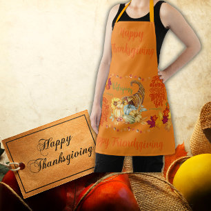 Erntedank Friendsgiving Herbst auf Orange Schürze