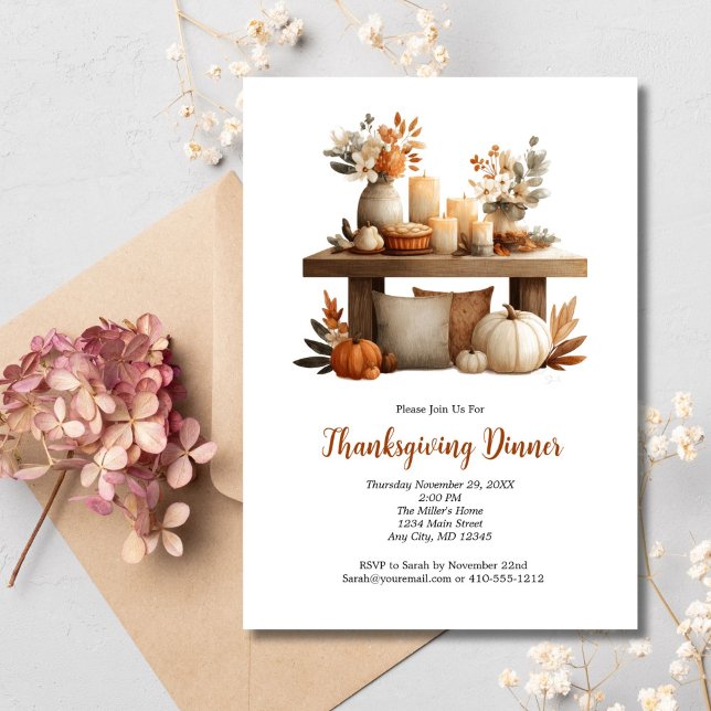 Erntedank Friendsgiving Herbst Herbstessen Einladung (Thanksgiving Friendsgiving Fall Autumn Dinner Party Invitation Printed or Digital Download)